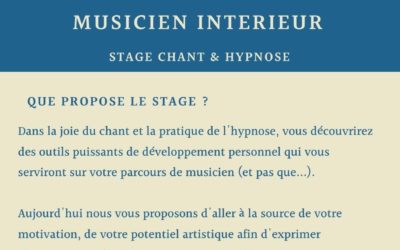 Stage Chant et Hypnose