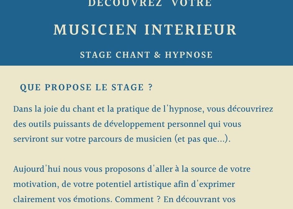 Stage Chant et Hypnose